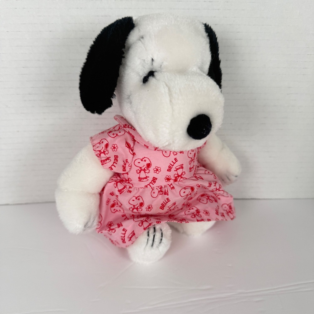 Peanuts Belle Plush Toy Pink dress Vintage 1968 Snoopy Sister stuffed animal